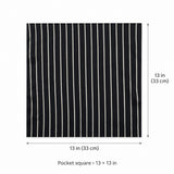 White Cane Crow pocket square — size guide.