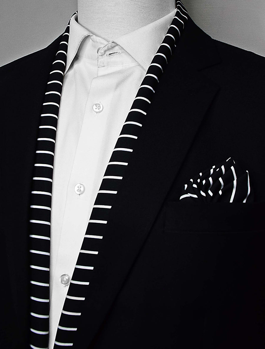 White Cane Crow - Silk Scarf & Pocket Square Set - Combo Sets | Monzoro Pakistan