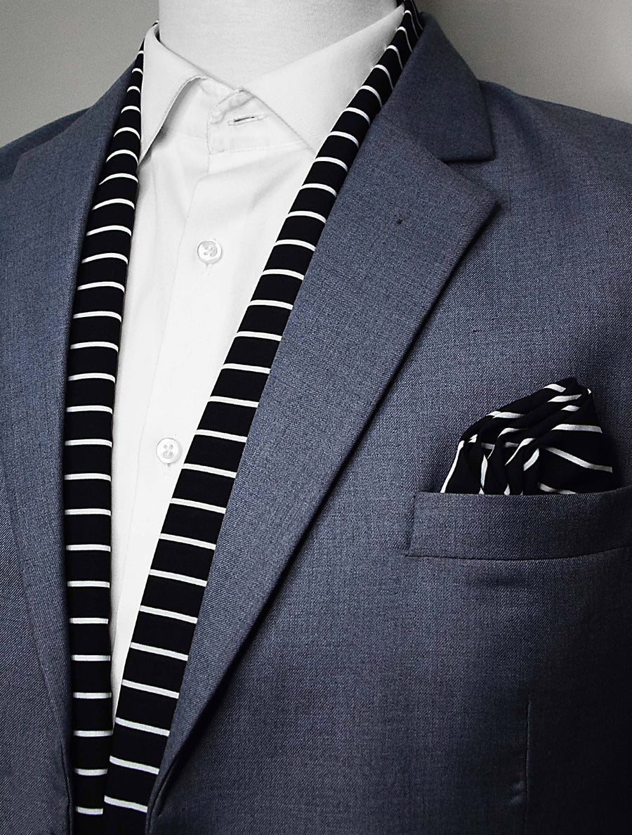 White Cane Crow - Silk Scarf & Pocket Square Set - Combo Sets | Monzoro Pakistan