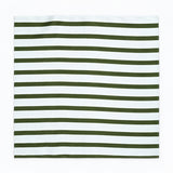 White & Green Stripes pocket square — full flat product.