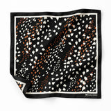 Winter Black Pattern pocket square — unfolded studio detail.