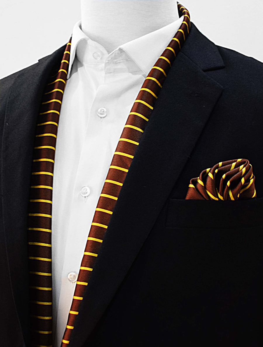 Yellow Cane Hazel - Silk Scarf & Pocket Square Set - Combo Sets | Monzoro Pakistan