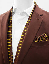 Yellow Cane Hazel - Silk Scarf & Pocket Square Set - Combo Sets | Monzoro Pakistan