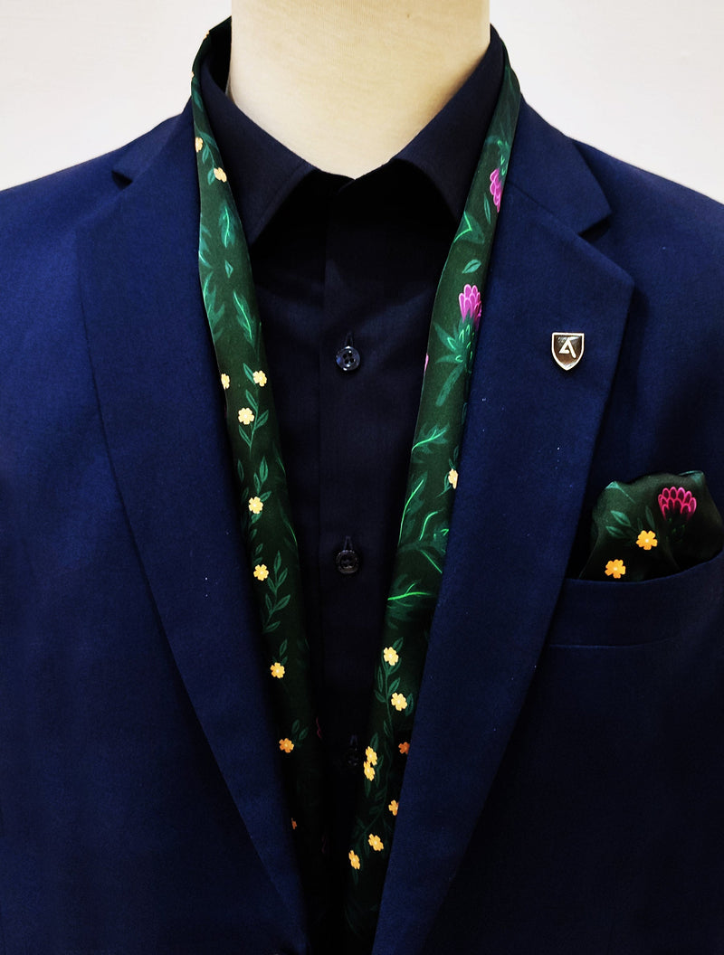 SCOTTISH THIRSTLE VECTOR ART - SILK MEN SCARVES set