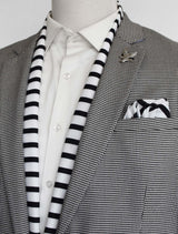 Black & White Stripes Silk Scarf Set