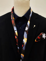 WINTER BIRDS AND AUTUMN LEAVES - SILK SCARVES set