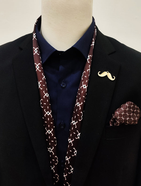 BURBERRY CHOCOLATE SILK SCARVES Set