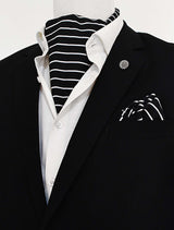 White Cane Crow Silk Ascot Set