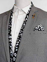 BLACK AND WHITE LEOPARD SILK SCARF Set