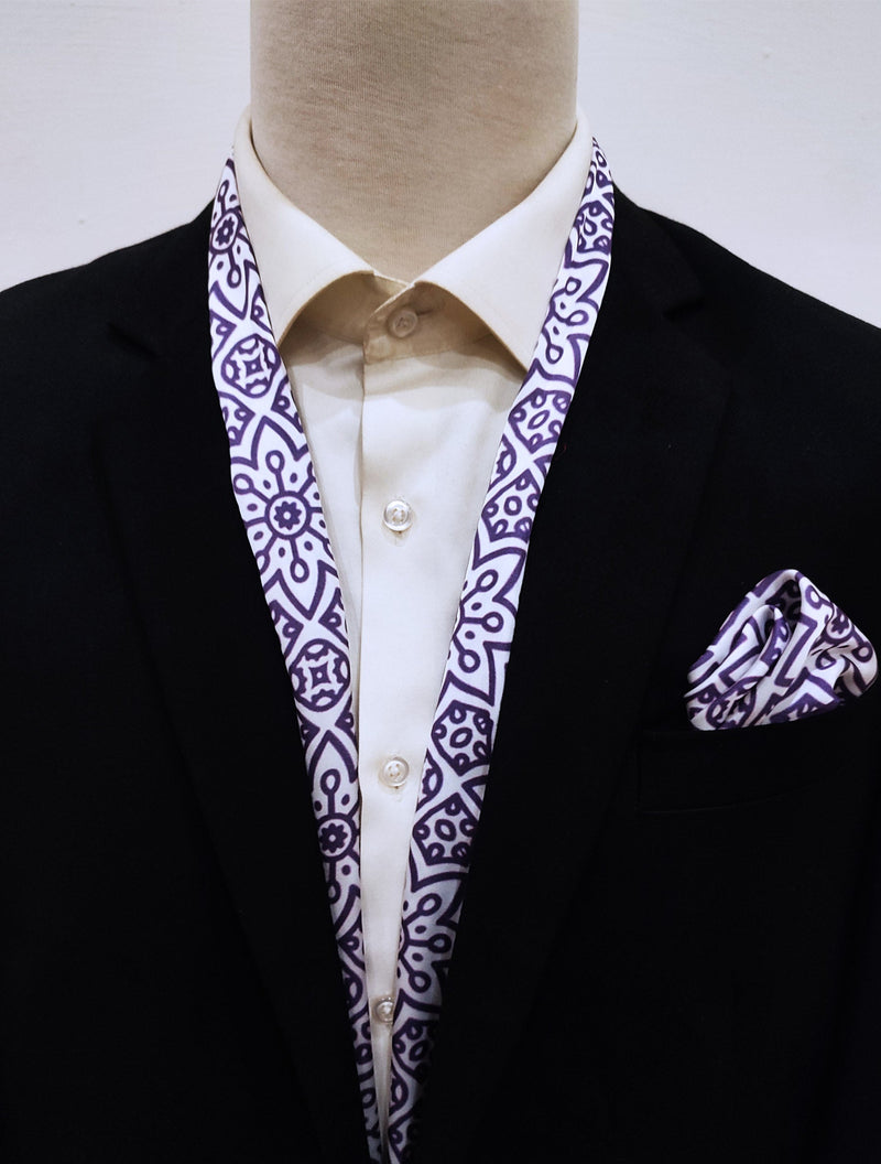 Midnight magenta - Silk Men Scarf And Pocket Square set