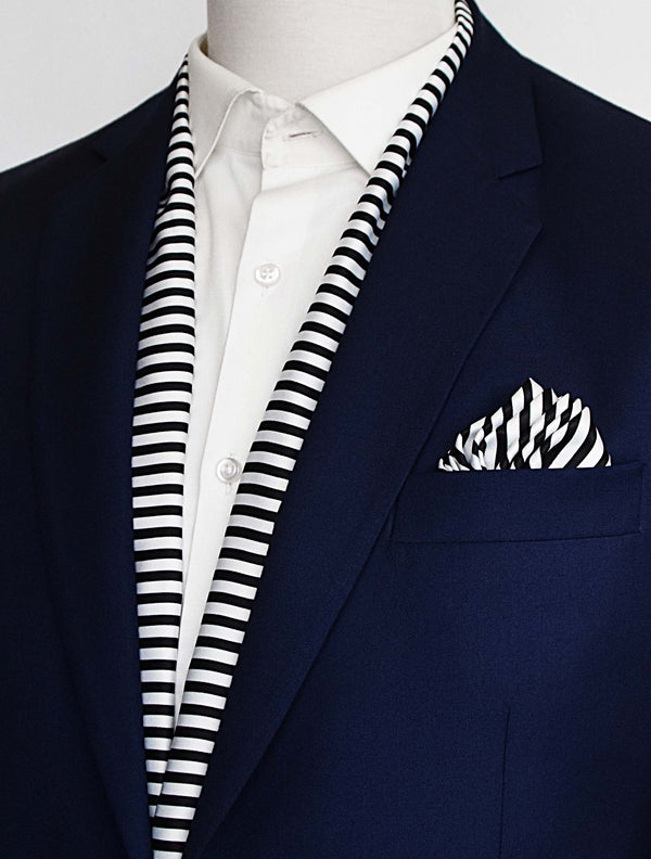 Retro Run Silk Scarf & Pocket Square Set