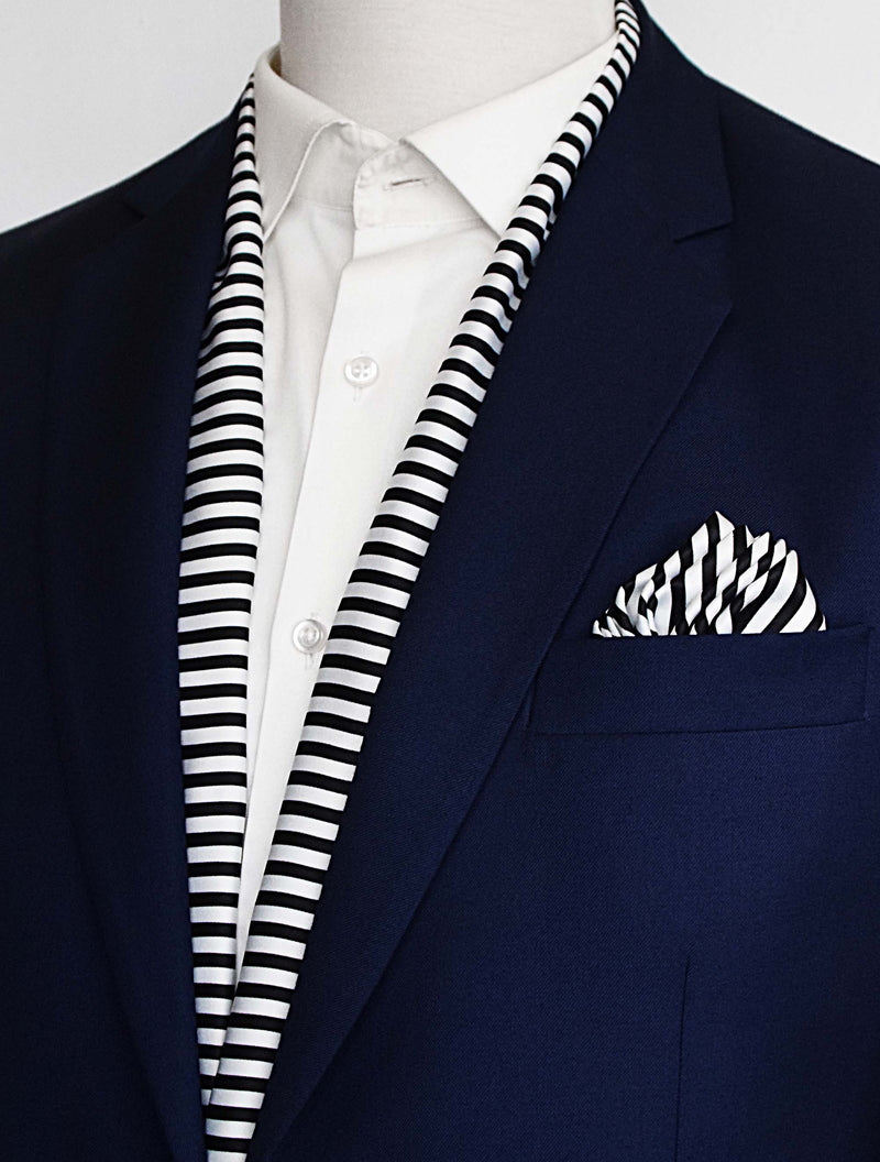 Retro Run Silk Scarf & Pocket Square Set