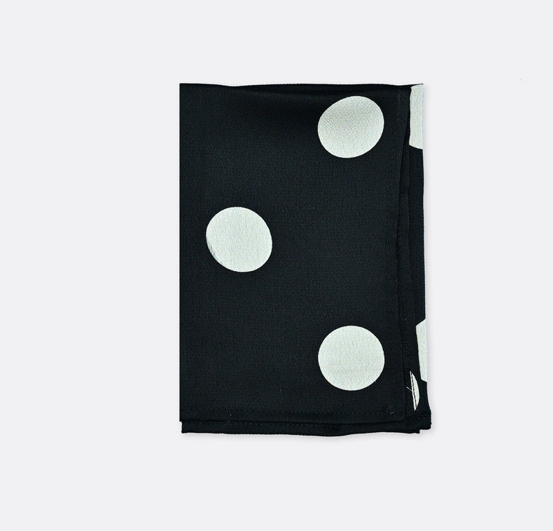 Black and White Jumbo Polka Dots - Silk Pocket Square