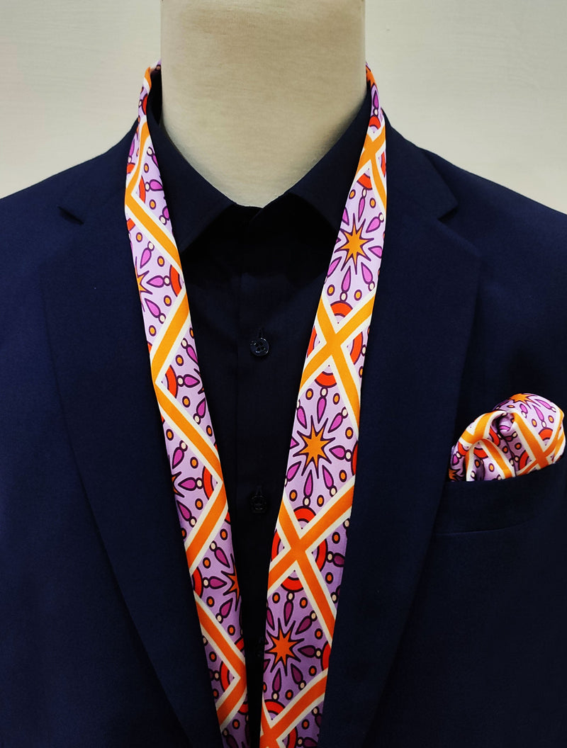RETRO VINTAGE - SILK MEN SCARf and pocket square Set