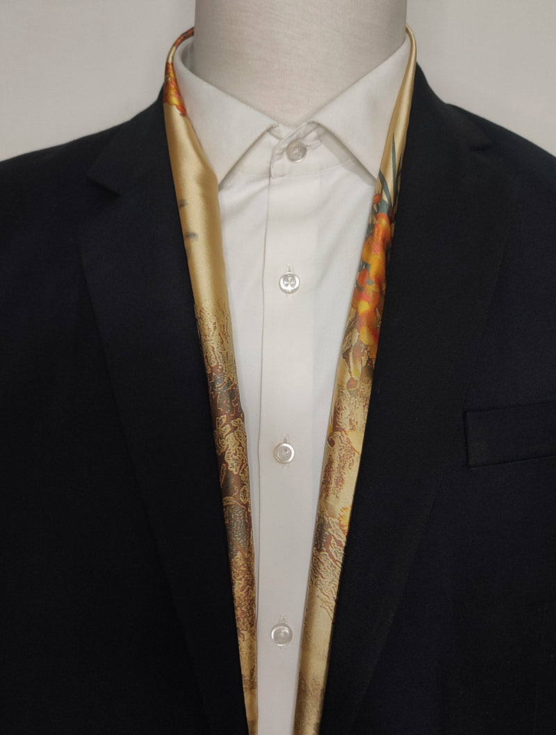 Multi Color Golden - Silk Scarves