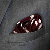 Creamy Roswood Stripes - Silk Pocket Square