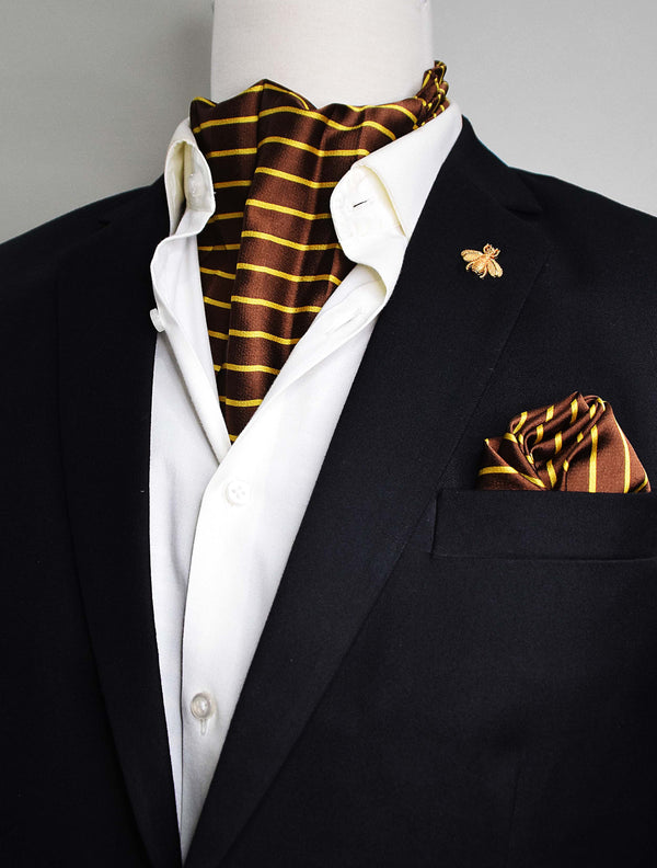 Yellow Cane Hazel Silk Ascot Set