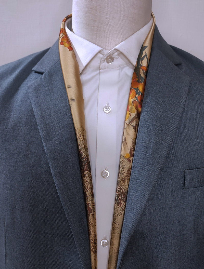 Multi Color Golden - Silk Scarves