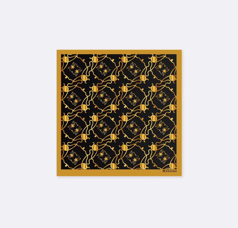 Black and Gold Imperial Chains - Silk Pocket Square