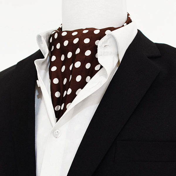 Coffee Base Polka - Silk Men Ascot