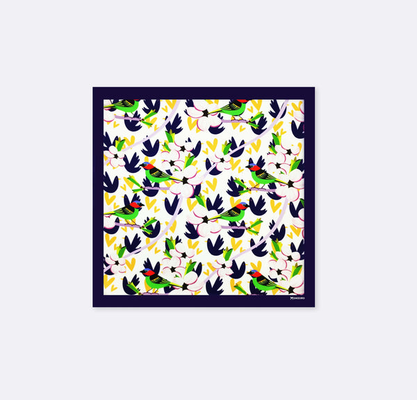 Tropical Birds and Flowers - Silk Pocket Square