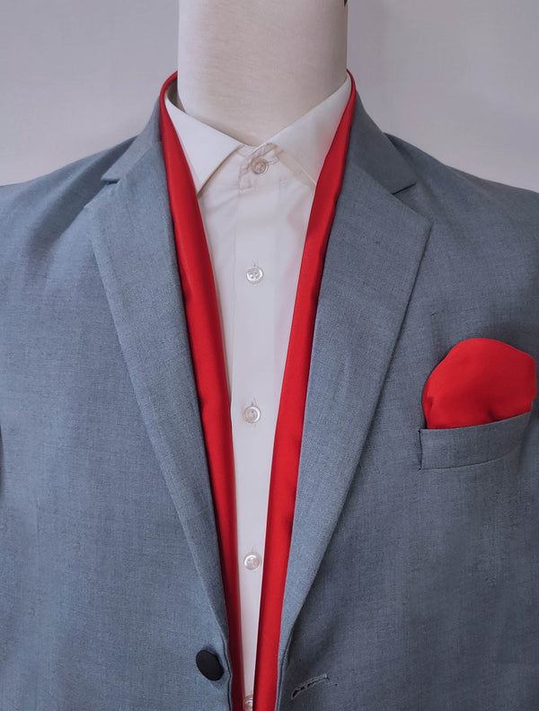 VALENTINE RED - SILK scarf and pocket square set