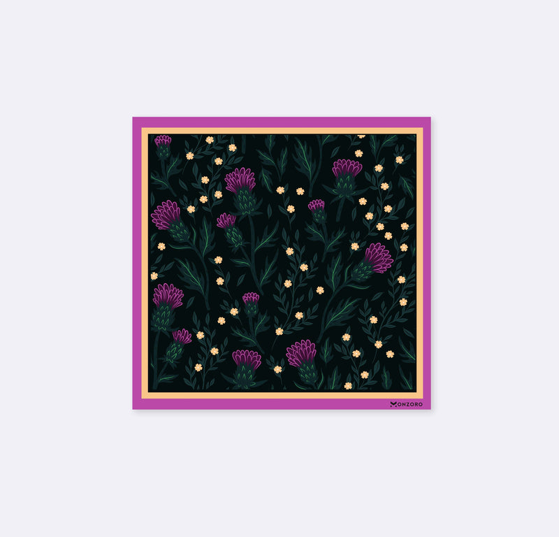 Scottish Thirstle Vector Art - Silk Pocket Square