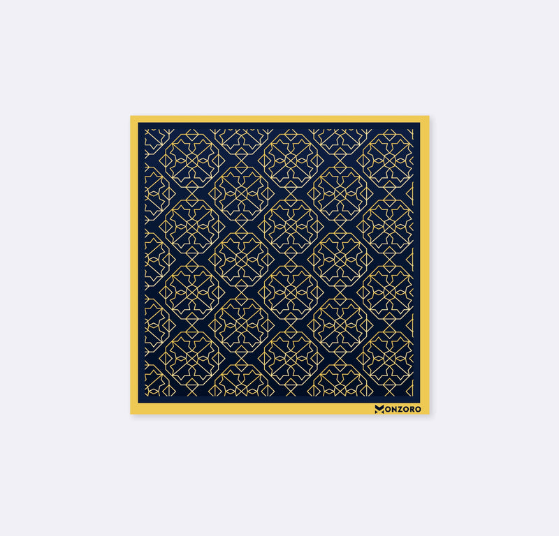 Navy and Gold Rugs - Silk Pocket Square