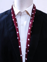 Maroon with White Polka Drops - Silk Scarves