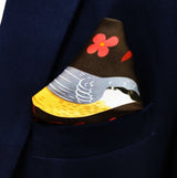 Winter Birds and Autumn Leaves - Silk Pocket Square