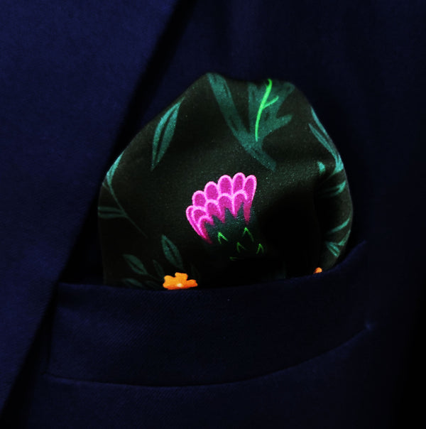 Scottish Thirstle Vector Art - Silk Pocket Square