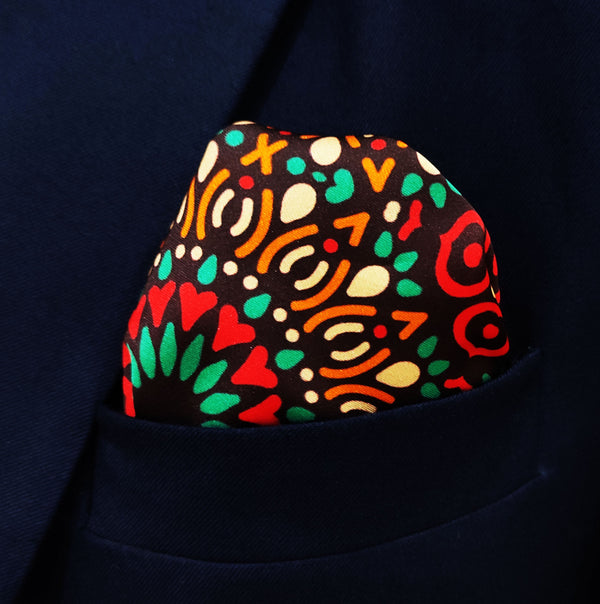 African Art silk pocket square