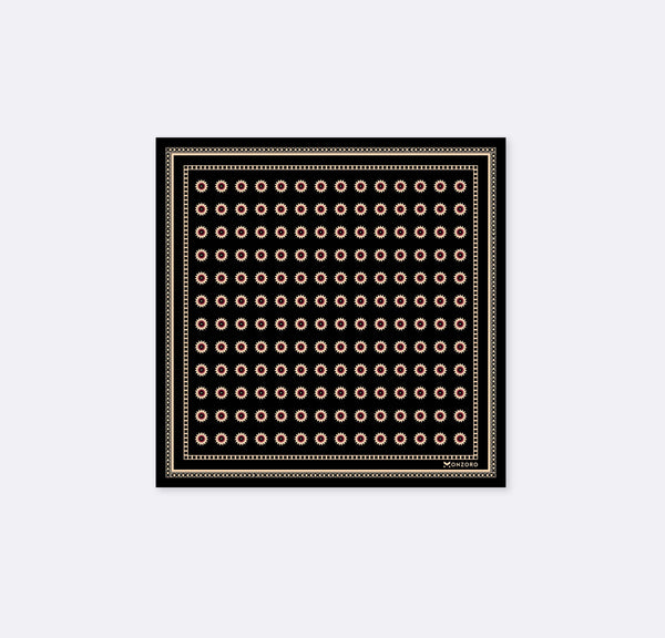 BLACK & GOLD REVERSIBLE SILK POCKET SQUARE