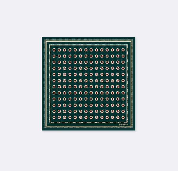 GREEN & GOLD REVERSIBLE SILK POCKET SQUARE