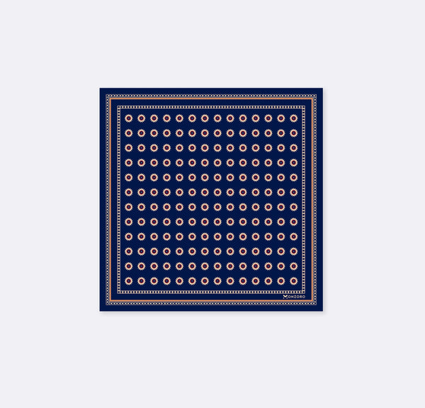 Navy Blue and Gold Reversible - Silk Pocket Square