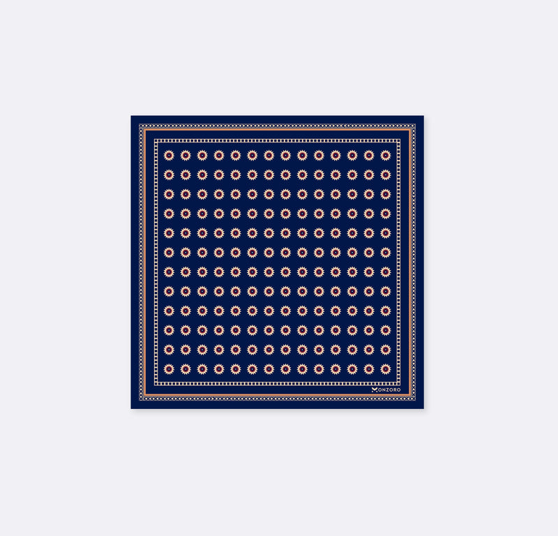 Navy Blue and Gold Reversible - Silk Pocket Square