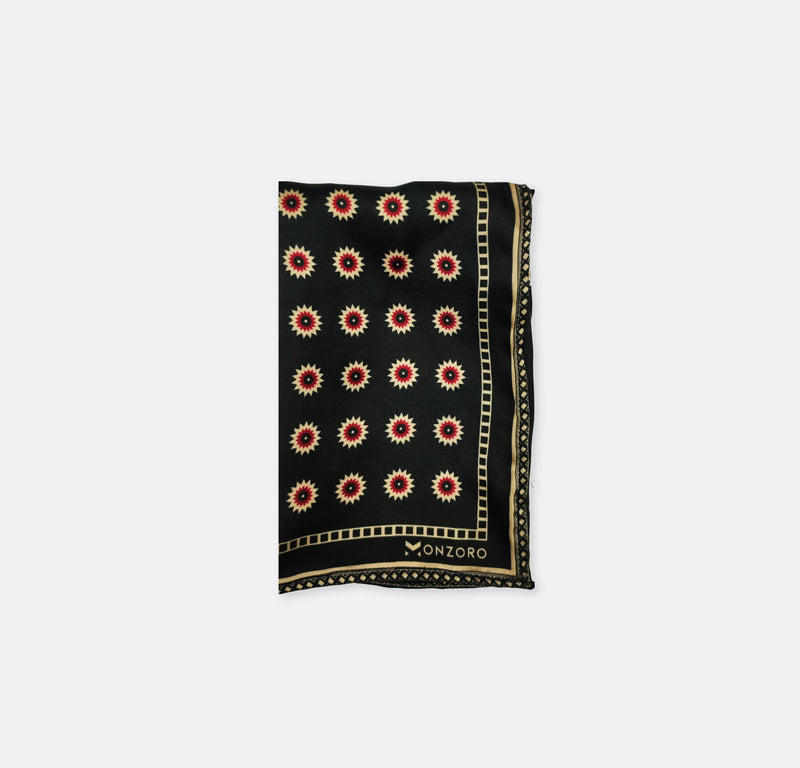 BLACK & GOLD REVERSIBLE SILK POCKET SQUARE