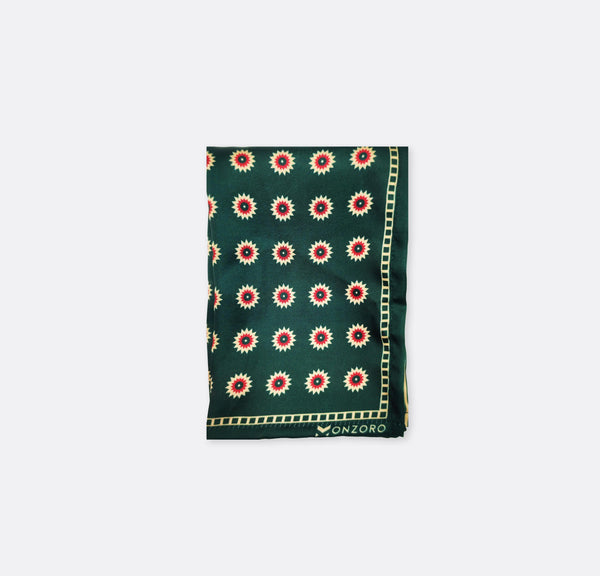 GREEN & GOLD REVERSIBLE SILK POCKET SQUARE