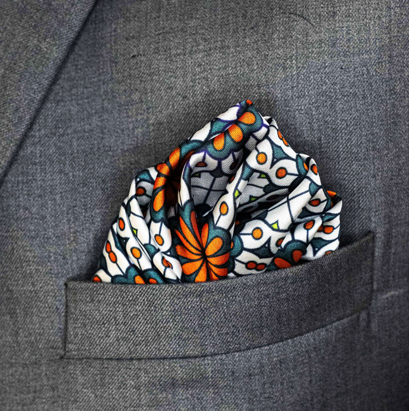 Mexican Floral Loop - Silk Pocket Square
