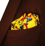 Paisley and Floral Mustard - Silk Pocket Square