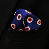 Navy Blue and Gold Reversible - Silk Pocket Square