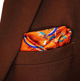 Rust Paisley and Floral - Silk Pocket Square