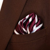 Creamy Roswood Stripes - Silk Pocket Square