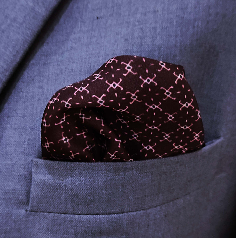 Chocolate HoneyComb - Silk Pocket Square