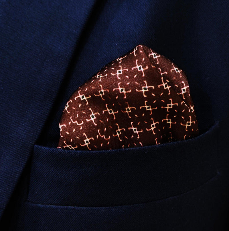 Chocolate HoneyComb - Silk Pocket Square