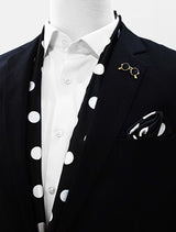 Black Midi Polka Dot Silk Scarf Set