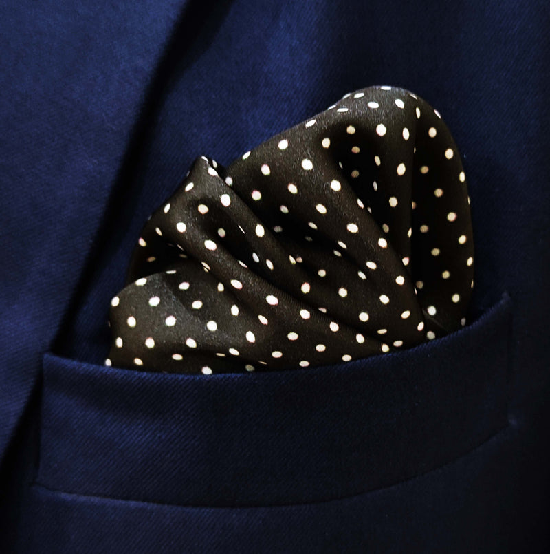 Mini Point Black - Silk Pocket Square