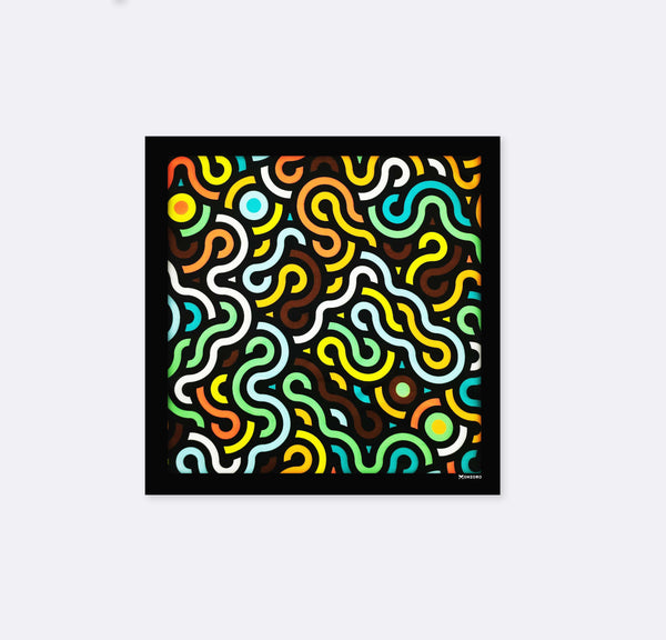 Multi Doodle Art - Silk Pocket Square