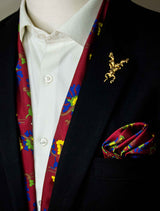 MAROON PAISLEY AND FLORAL - SILK SCARF SET