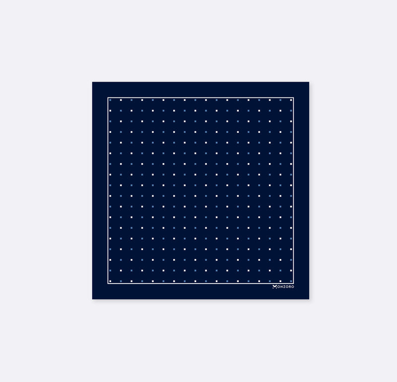 BLUE MULTI DOTTED - SIlk Pocket Square